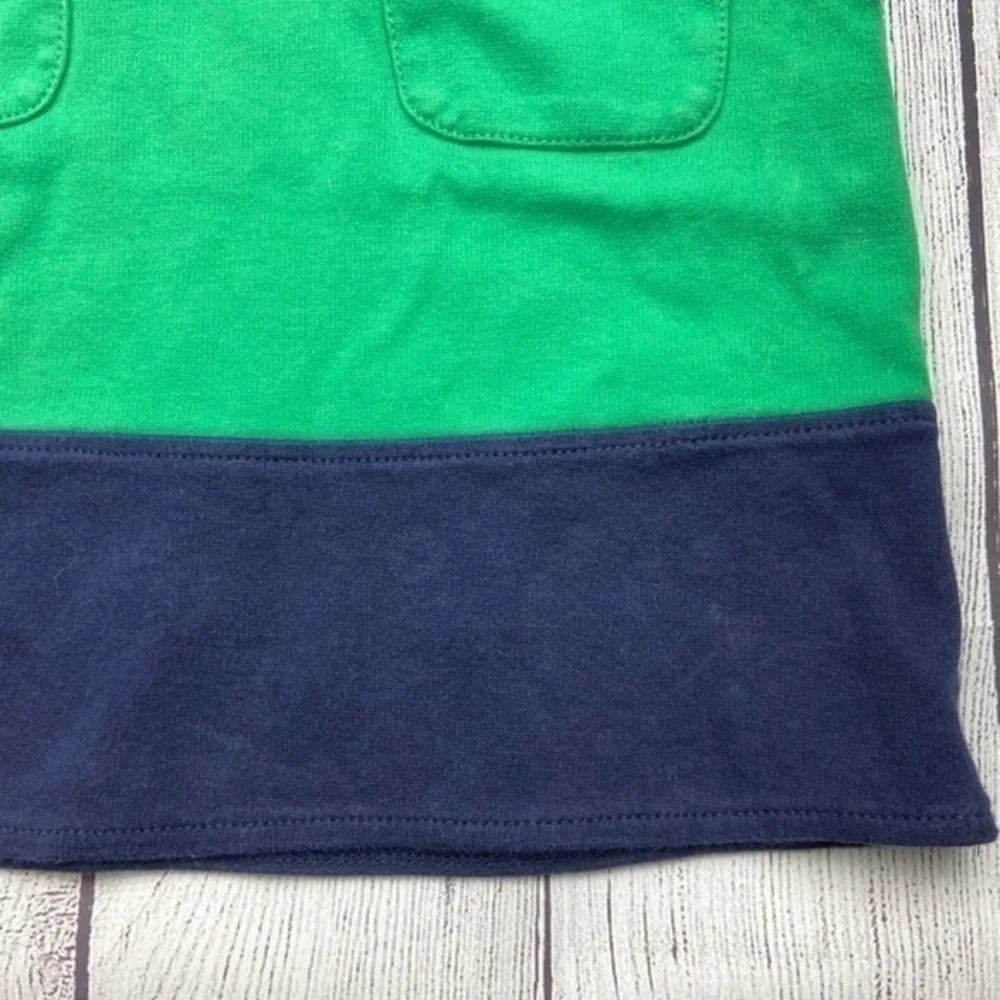 Gymboree Color Block Shift Dress Girls Size 5 Short Sleeve Dark Blue and Green